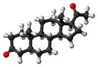 Ball-and-stick diagram of the same steroid