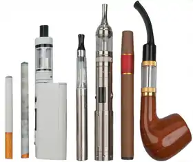 Various types of e-cigarettes, including a disposable e-cigarette, a rechargeable e-cigarette, a medium-size tank device, large-size tank devices, an e-cigar, and an e-pipe.