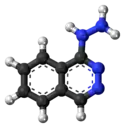 Ball-and-stick model of the hydralazine molecule