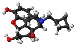 Ball-and-stick model of nalbuphine