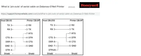 honeywell printer cable