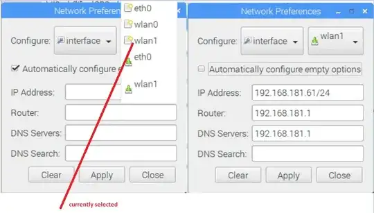 Network settings GUI