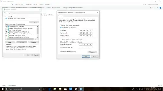 Static IP for ethernet