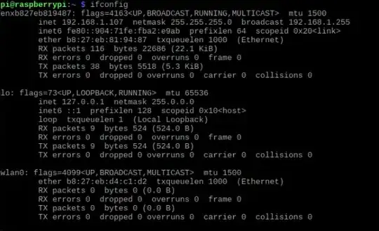 terminal output