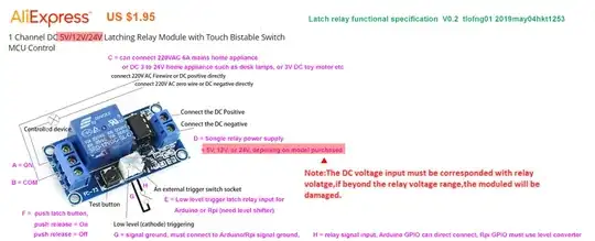 latch relay spec