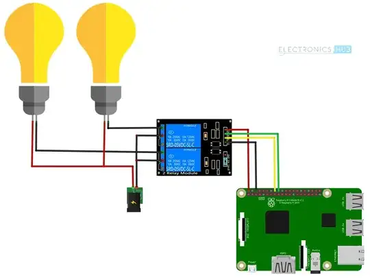 example logic circuit powered by raspberry pi GPIO