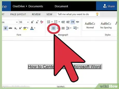 Image titled Center Text in Microsoft Word Step 3