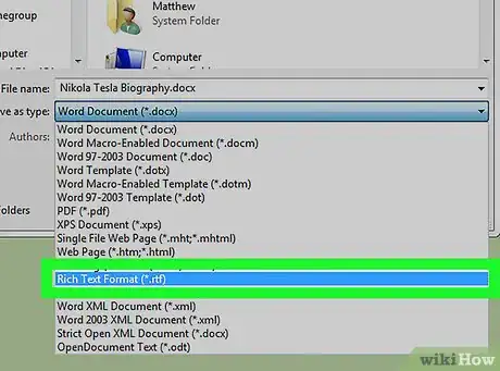 Image titled Convert a Microsoft Word Document to Rtf Step 3