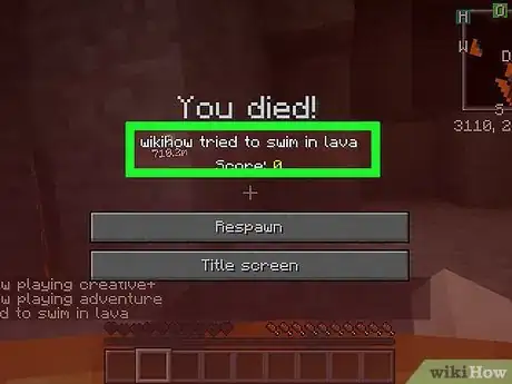Image titled Die in Minecraft Step 14