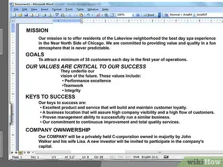 Image titled Write a Business Plan for a Start Up Step 1