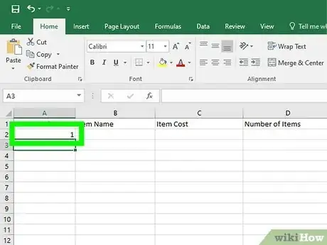 Image titled Create an Inventory List in Excel Step 13