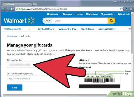 Image titled Add a New Gift Card to Your Walmart Website Account Step 6