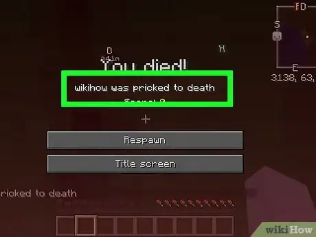 Image titled Die in Minecraft Step 12
