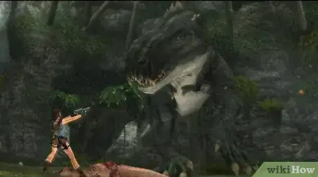 Image titled Defeat the Tyrannosaurus Rex in Tomb Raider Anniversary Step 2