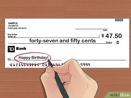 Image titled Write a Check With Cents Step 9