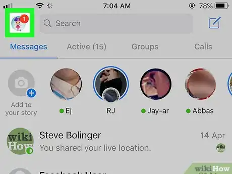 Image titled Delete a Messenger Account on iPhone or iPad Step 2