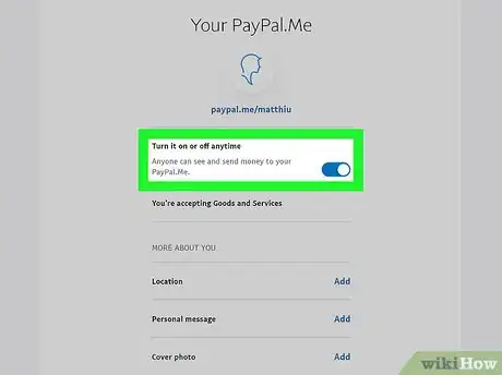 Image titled Change a PayPal.Me Link Step 7