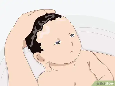 Image titled Wash Newborn Hair Step 4