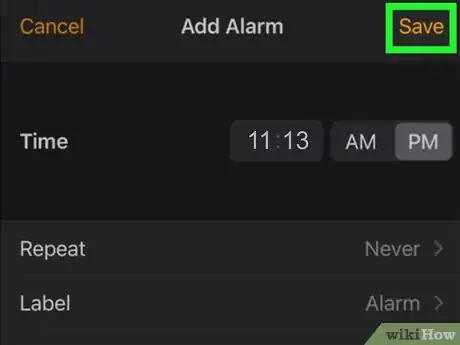 Image titled Set an Alarm on an iPhone Clock Step 10