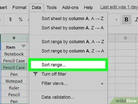 Image titled Sort by Number on Google Sheets on PC or Mac Step 5
