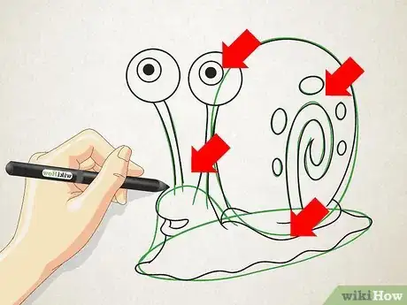 Image titled Draw Gary the Snail from SpongeBob SquarePants Step 5