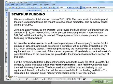 Image titled Write a Business Plan for a Start Up Step 11
