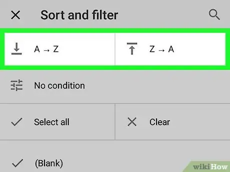 Image titled Sort on Google Sheets on Android Step 7
