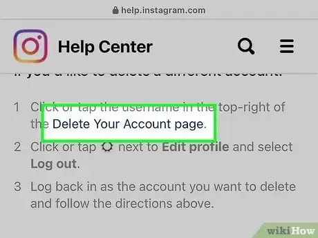 Image titled Delete an Instagram Account Without Logging in Step 3