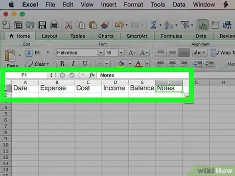 Image titled Make a Personal Budget on Excel Step 10