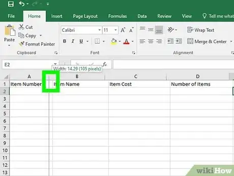 Image titled Create an Inventory List in Excel Step 12