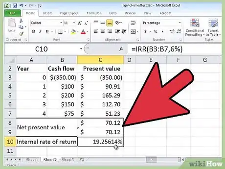 Image titled Calculate an Irr on Excel Step 6