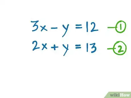 Image titled Solve Simultaneous Equations Using Elimination Method Step 2