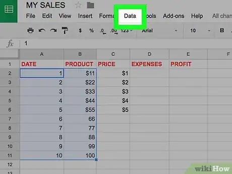 Image titled Sort by Multiple Columns in Google Spreadsheets Step 3