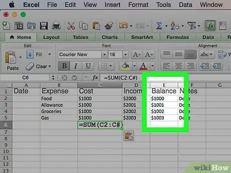 Image titled Make a Personal Budget on Excel Step 13