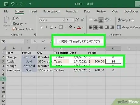 Image titled How Do You Write an if then Formula in Excel Step 6