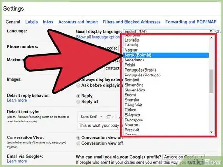 Image titled Change Your Default Language on Gmail Step 8