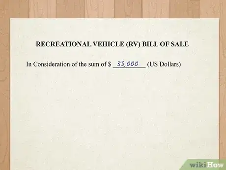 Image titled Write a Bill of Sale for an RV Step 1