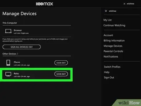 Image titled Sign Out of Hbo Max on Roku Step 9