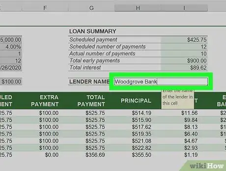 Image titled Prepare Amortization Schedule in Excel Step 20