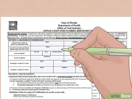 Image titled Obtain a Copy of Your Birth Certificate in Florida Step 3
