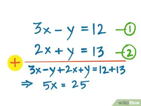 Image titled Solve Simultaneous Equations Using Elimination Method Step 4Bullet4