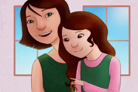 Image titled Mom Smiles while Autistic Daughter Stims.png