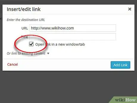 Image titled Add a Link to WordPress Step 7