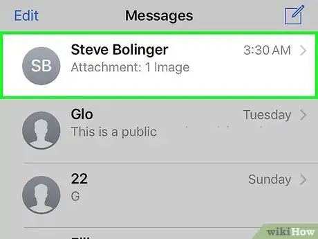 Image titled Save Images or Videos from Text Messages on iPhone Step 2