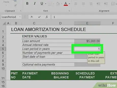 Image titled Prepare Amortization Schedule in Excel Step 16