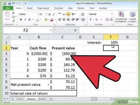 Image titled Calculate an Irr on Excel Step 2