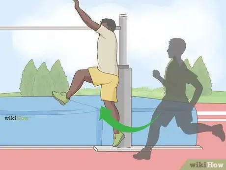 Image titled High Jump Using the Fosbury Flop Step 2