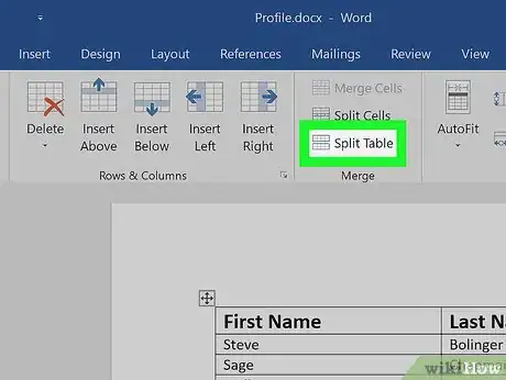 Image titled Split a Table in Word Step 5