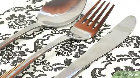 Image titled Wrap Silverware in Paper Napkins Step 1