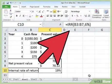 Image titled Calculate an Irr on Excel Step 4